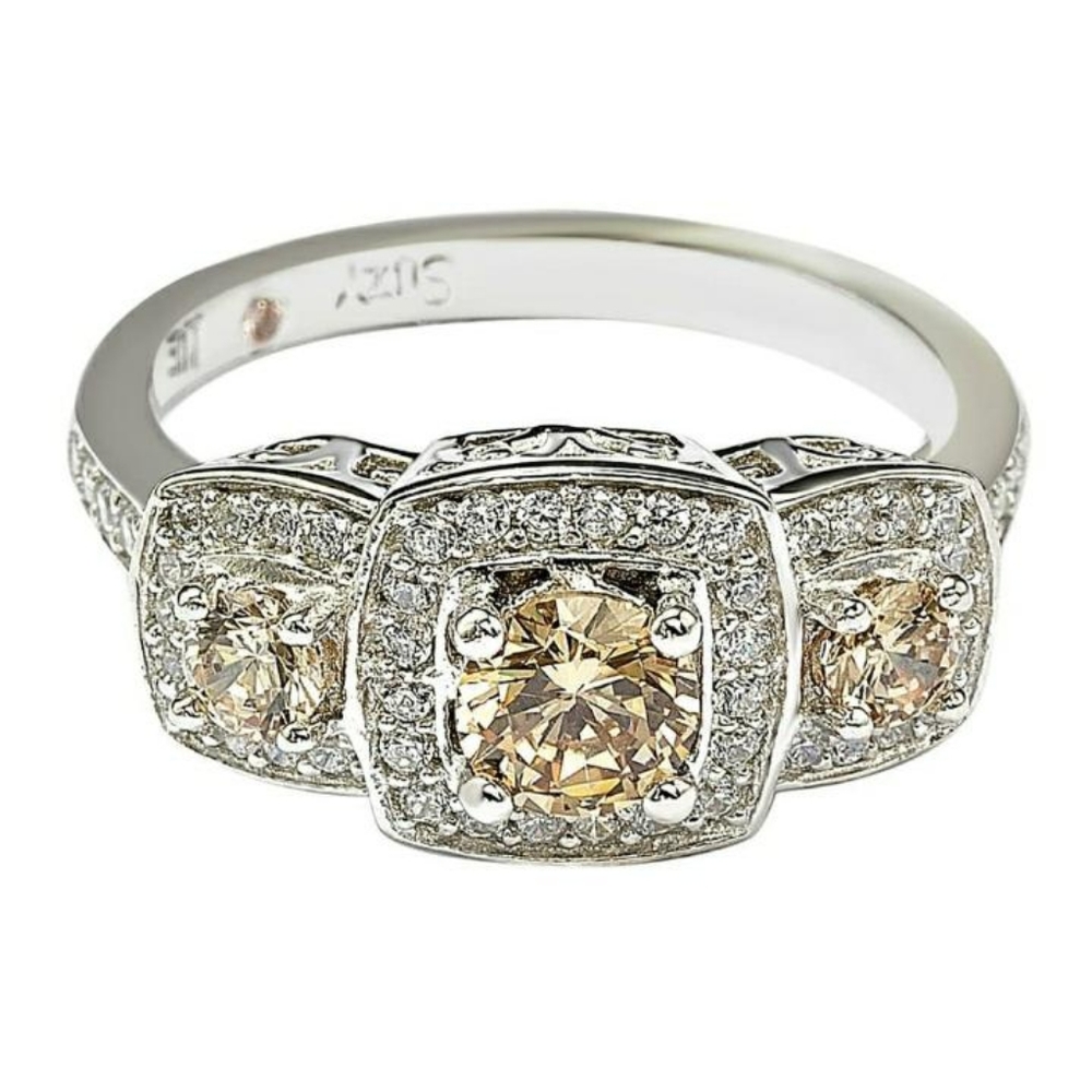 Sterling Silver Chocolate CZ Ring - Picture 2 of 13